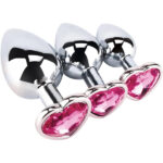 Ninonly Buttplug Heart Shape Stainless Steel 3 Piece Set