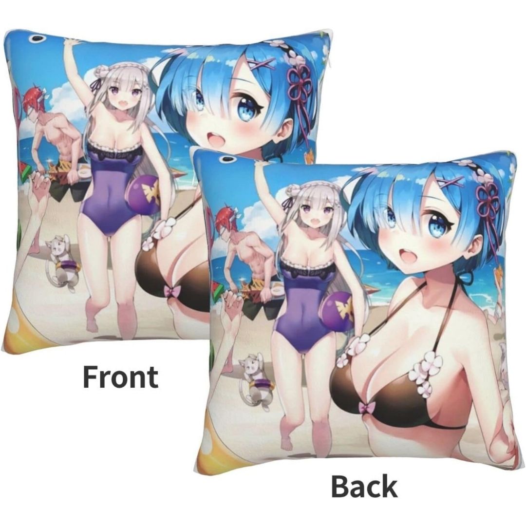  Pillow Case Emilia Rem Re Zero Velvet Stylish (Fashion-3) 