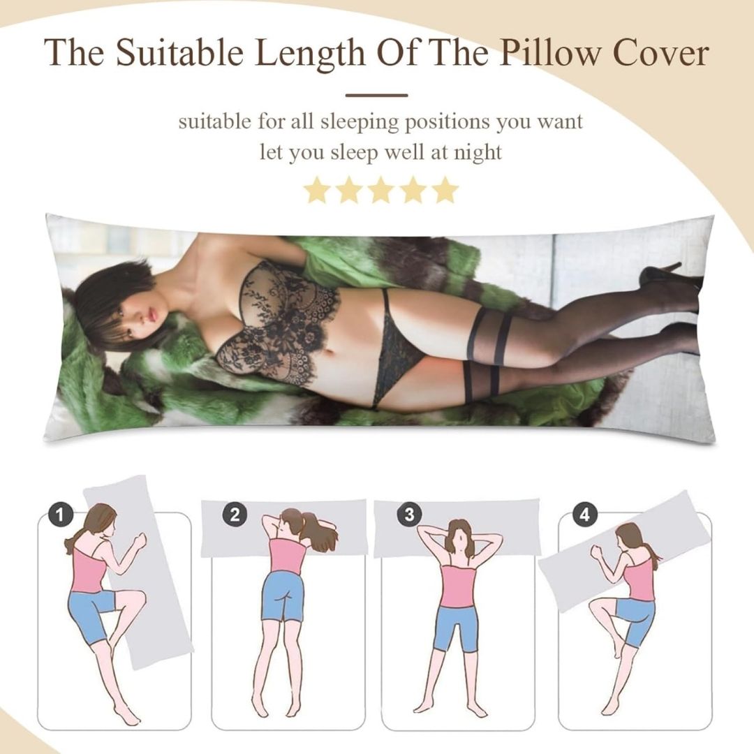  Enako Life Size Pillowcase Double-Sided Print Pure Cotton 