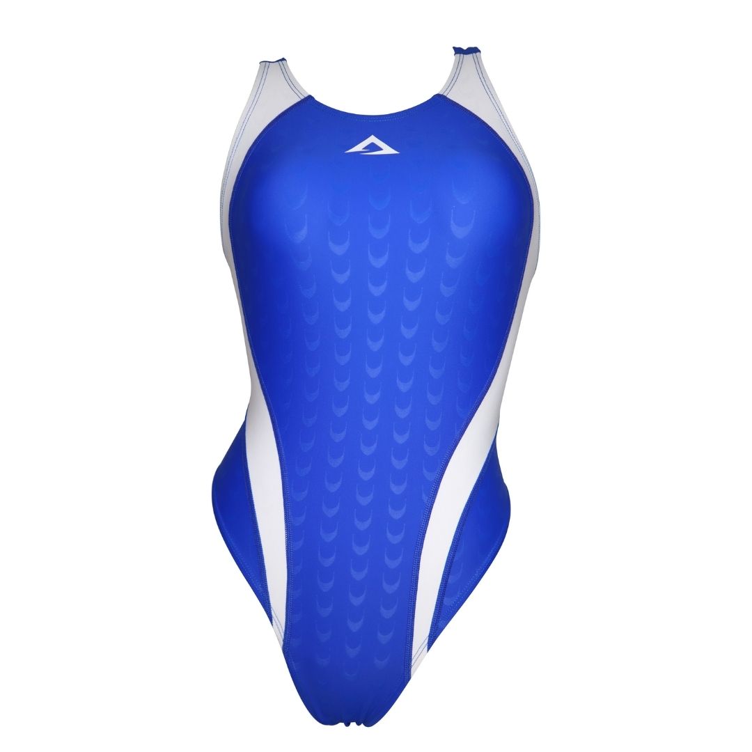 AquatiC BlueWing Competition Swimsuit High-Cut Blue White